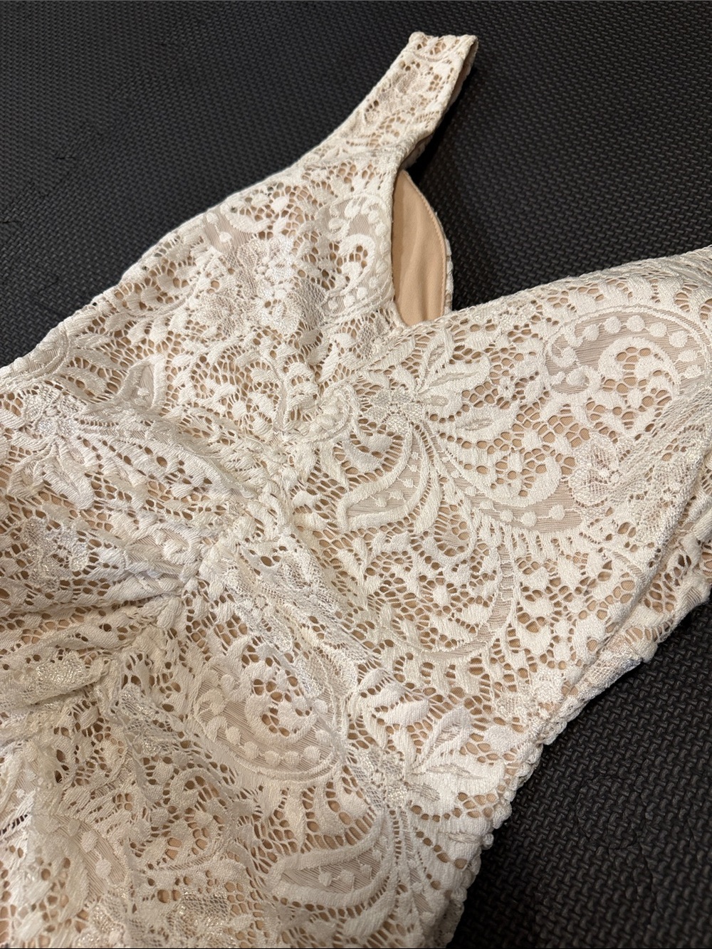 Windsor Lace V-Neck Mini Dress in Ivory - Picture 5 of 5